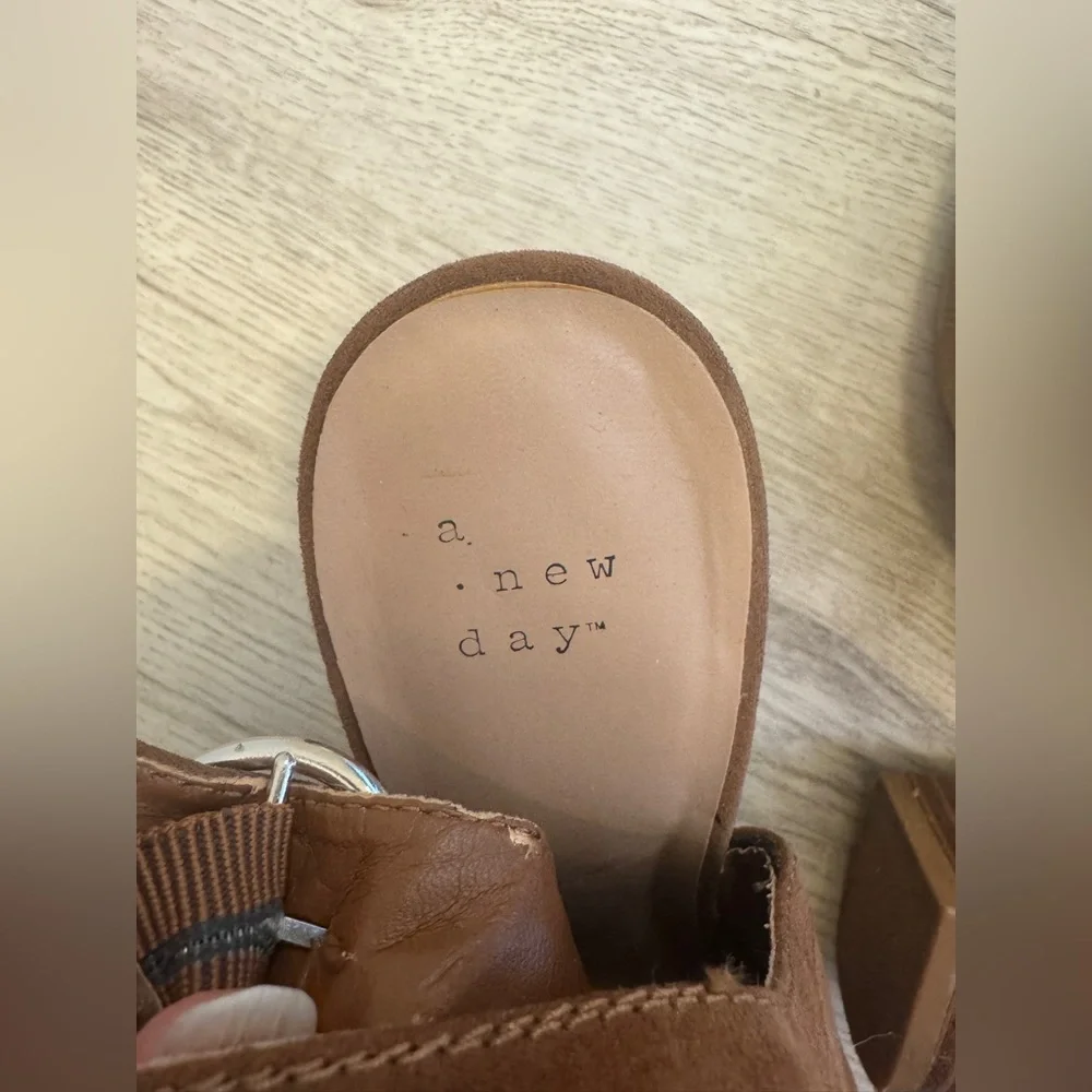 a new day Brown Tan Heels with Chunky Block Heel - Picture 6 of 7